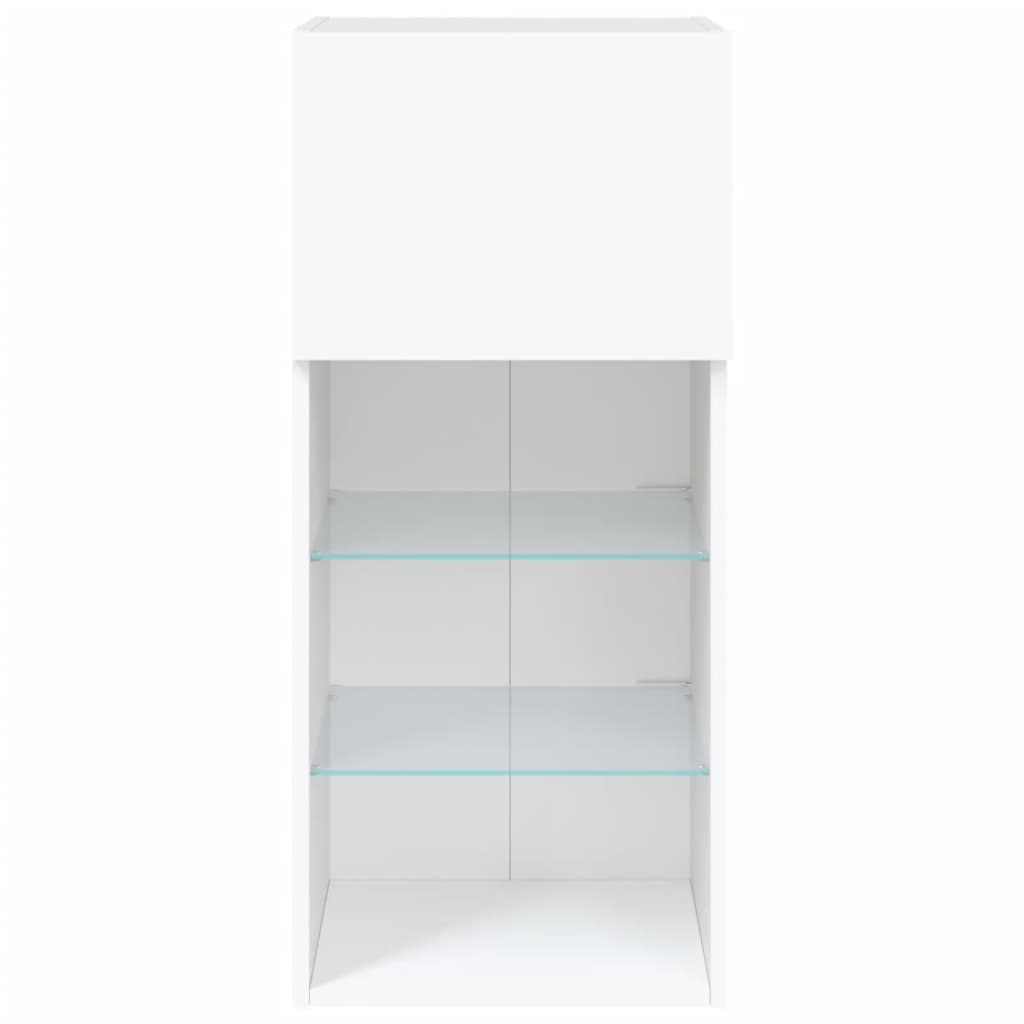 TV Cabinet with LED Lights White 40.5x30x90 cm
