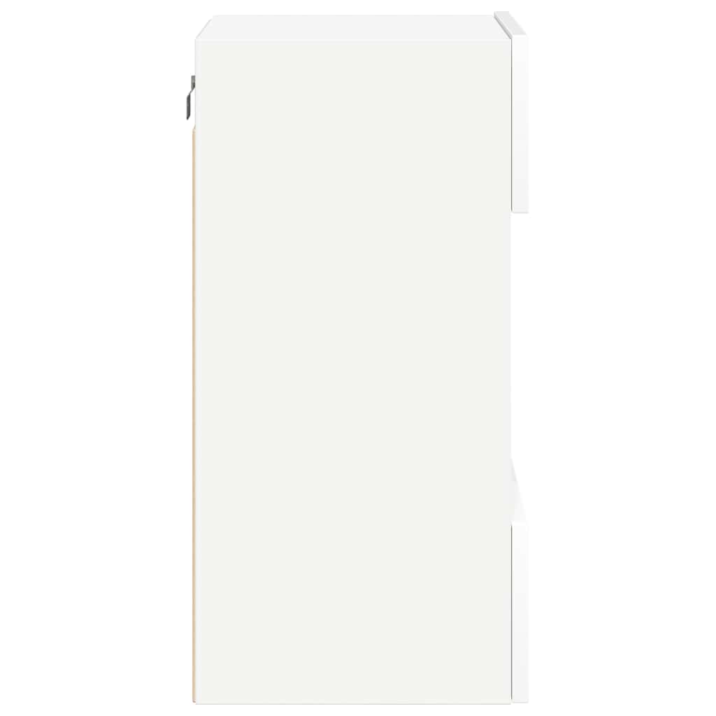 Wall Cabinets with LED Lights for TV 2 pcs White 40x30x60.5 cm