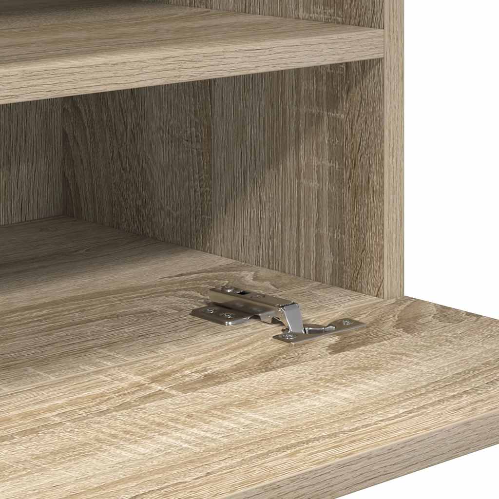 Wall Cabinets with LED Lights for TV 2 pcs Sonoma Oak 40x30x60.5 cm