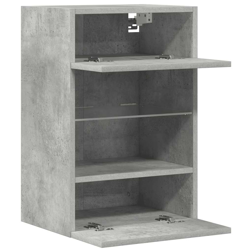 Wall Cabinets with LED Lights for TV 2 pcs Concrete Grey 40x30x60.5 cm