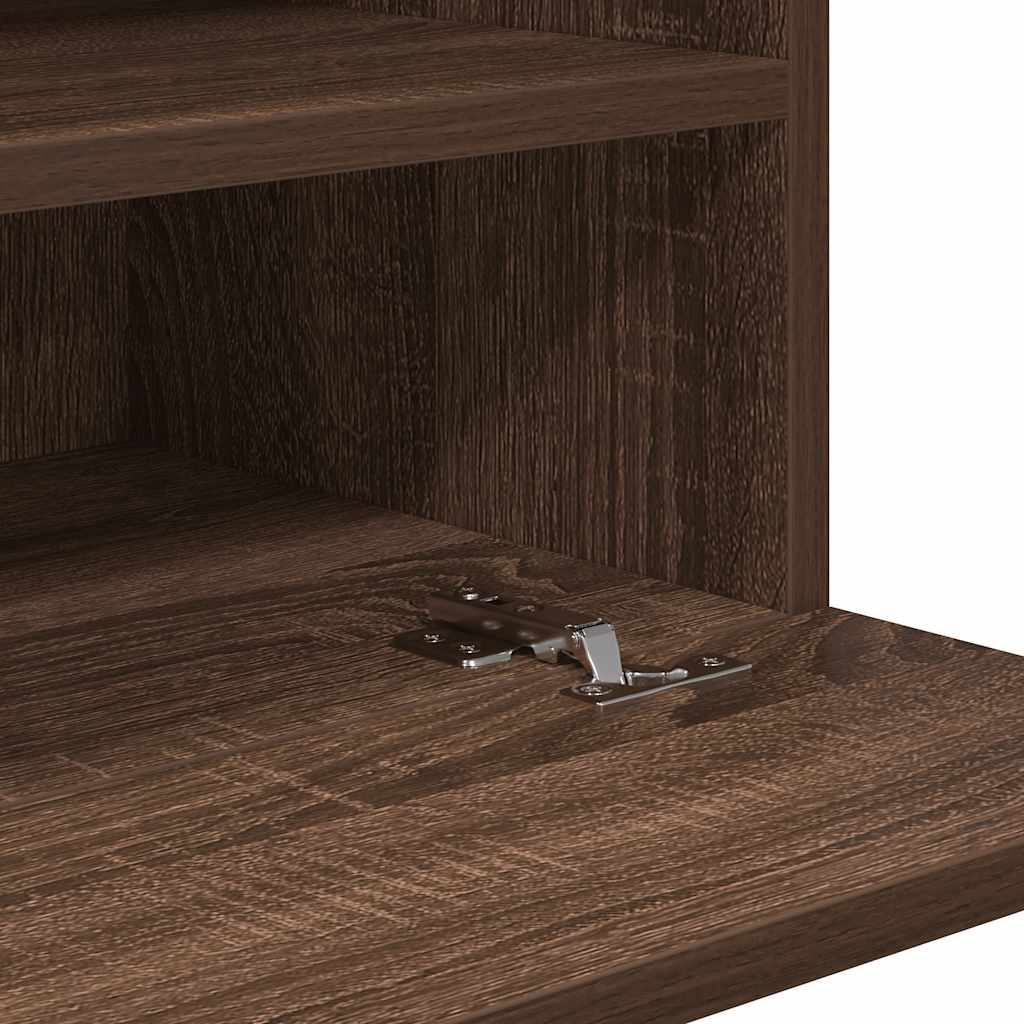 Wall Cabinets with LED Lights for TV 2 pcs Brown Oak 40x30x60.5 cm