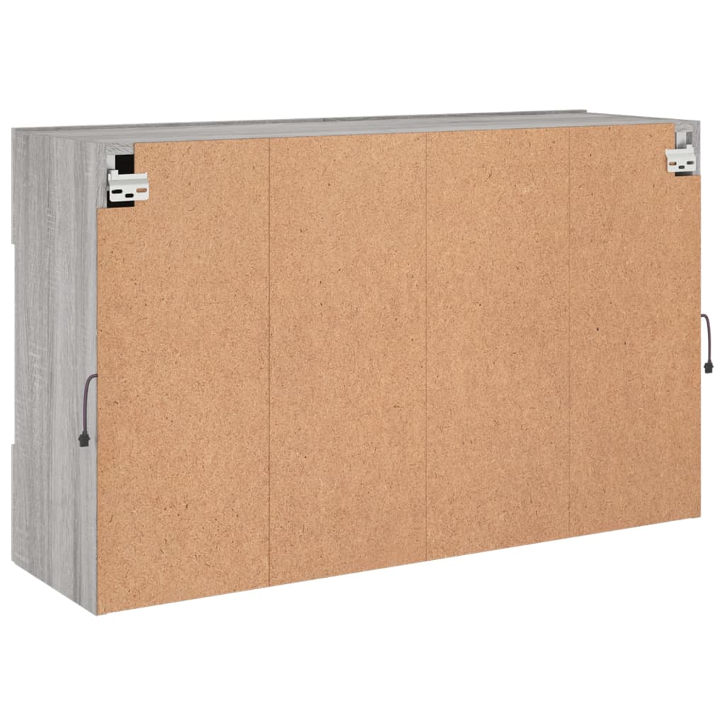 TV Wall Cabinet with LED Lights Grey Sonoma 98.5x30x60.5 cm