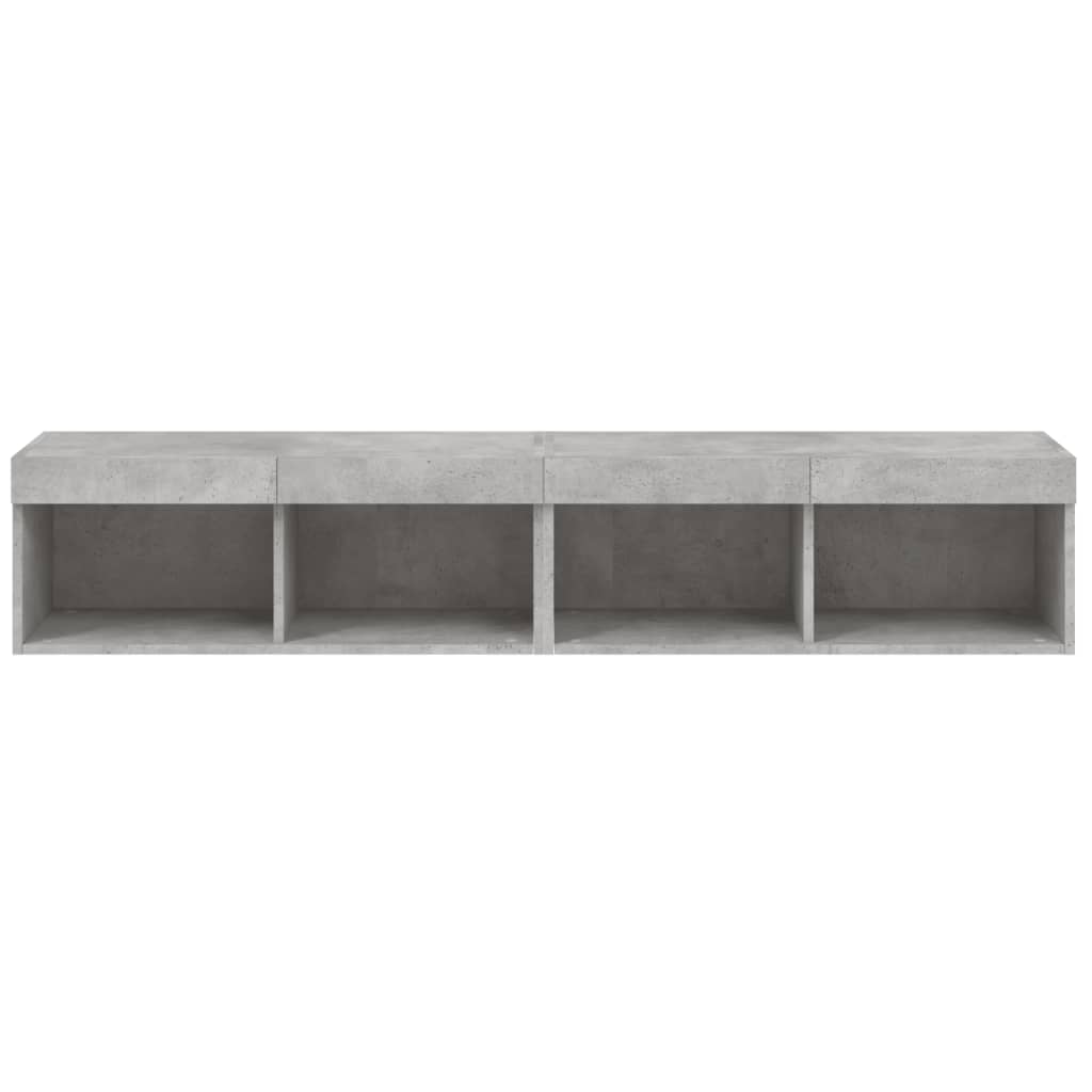 TV Cabinets with LED Lights 2 pcs Concrete Grey 80x30x30 cm