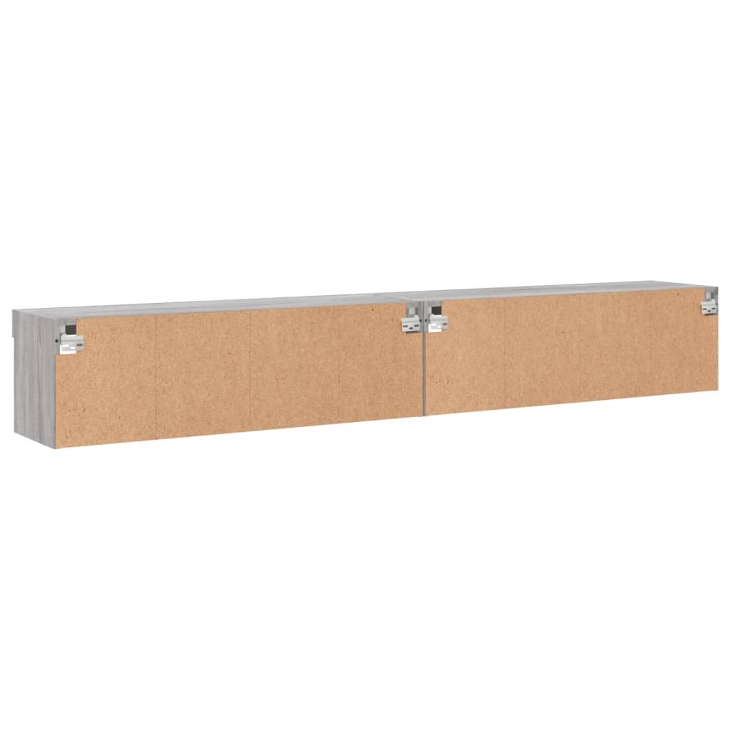 TV Cabinets with LED Lights 2 pcs Grey Sonoma 100x30x30 cm