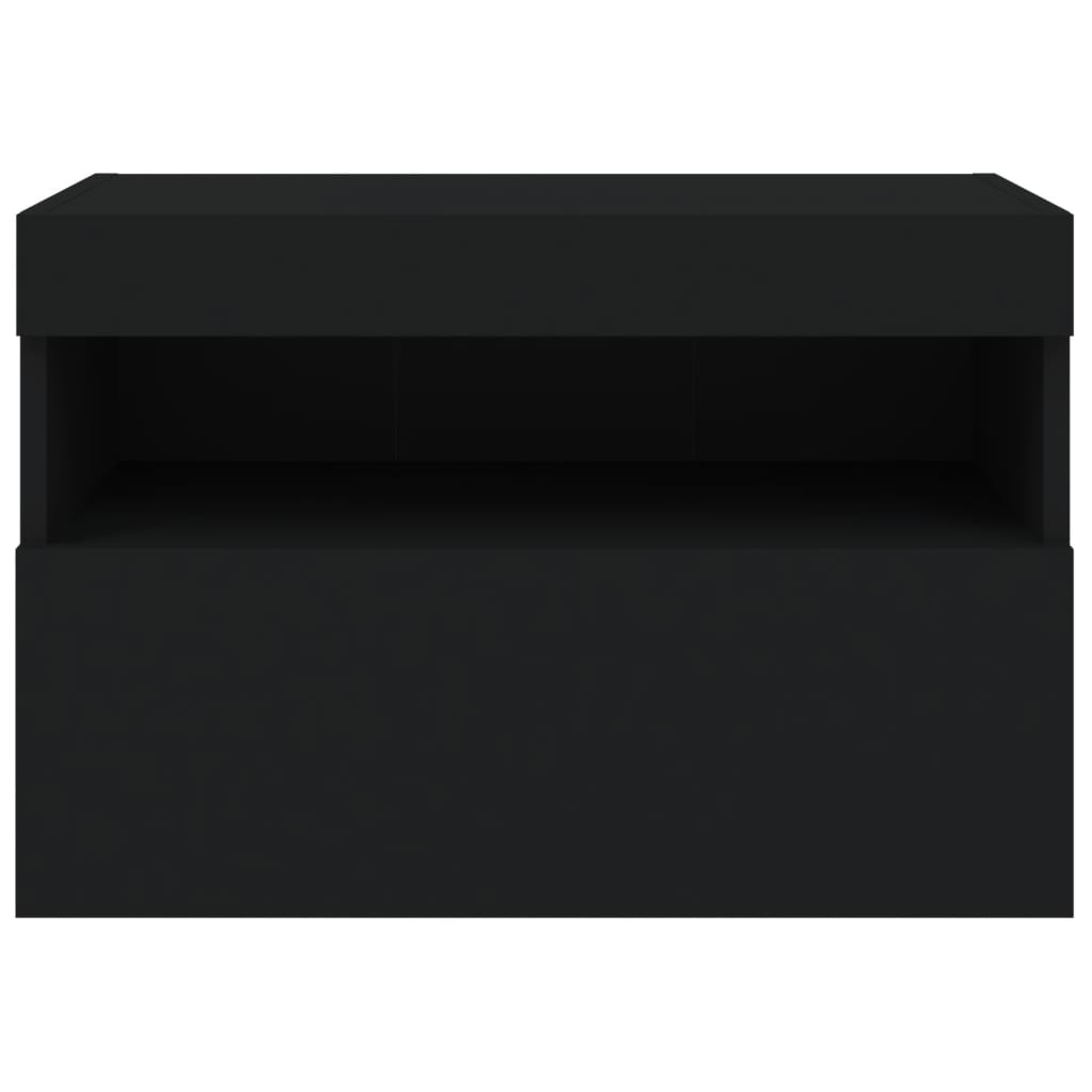 TV Wall Cabinet with LED Lights Black 60x30x40 cm