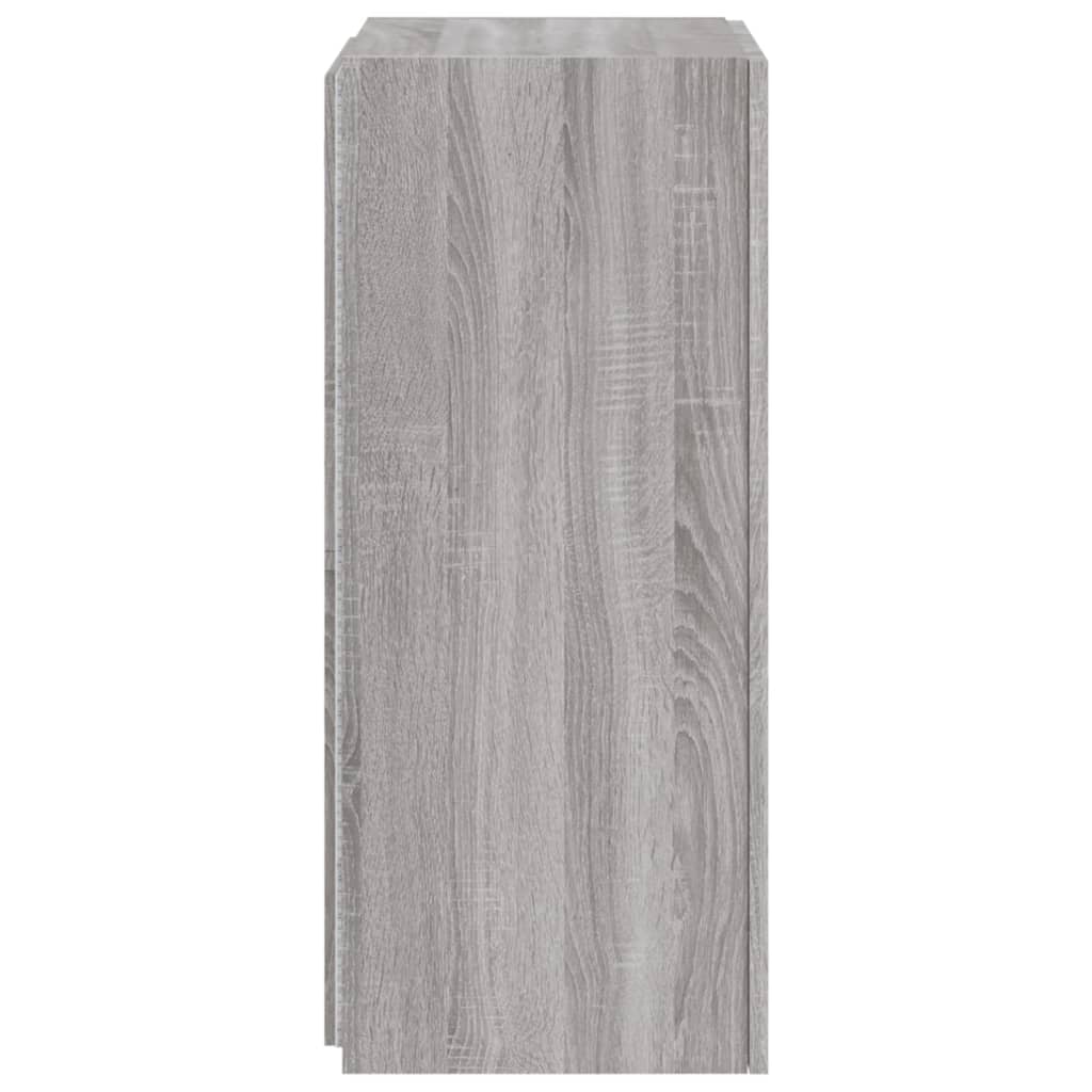 TV Wall Cabinet with LED Lights Grey Sonoma 40.5x35x80 cm