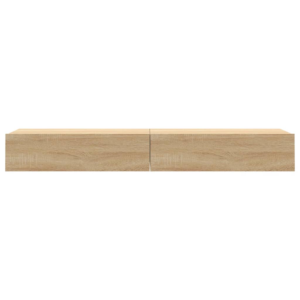 TV Cabinets with LED Lights 2 pcs Sonoma Oak 60x35x15.5 cm