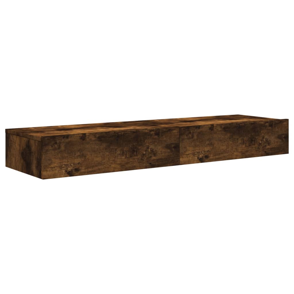 TV Cabinets with LED Lights 2 pcs Smoked Oak 60x35x15.5 cm