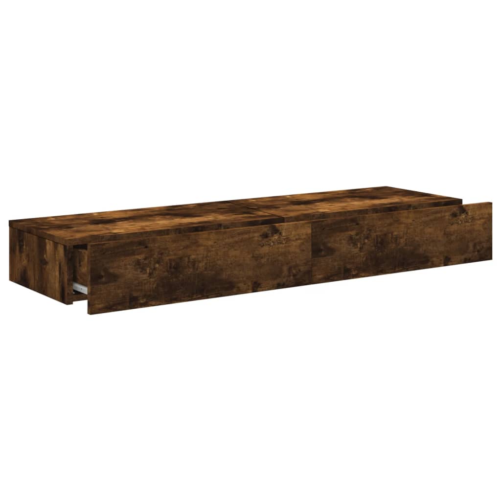 TV Cabinets with LED Lights 2 pcs Smoked Oak 60x35x15.5 cm
