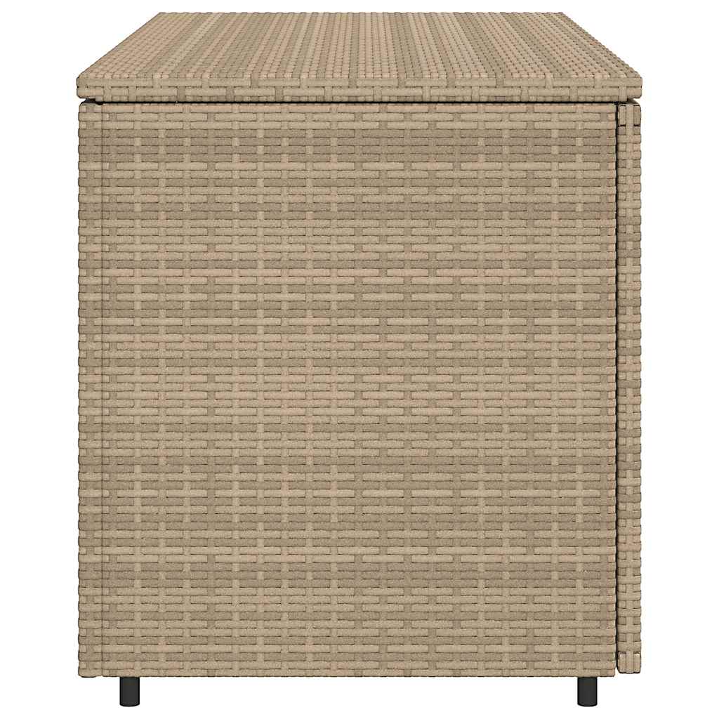 Garden Storage Cabinet Beige 110x55x60.5 cm Poly Rattan