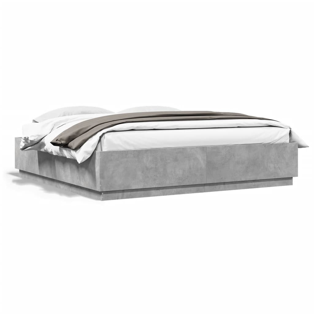 Bed Frame without Mattress Concrete Grey 200x200 cm