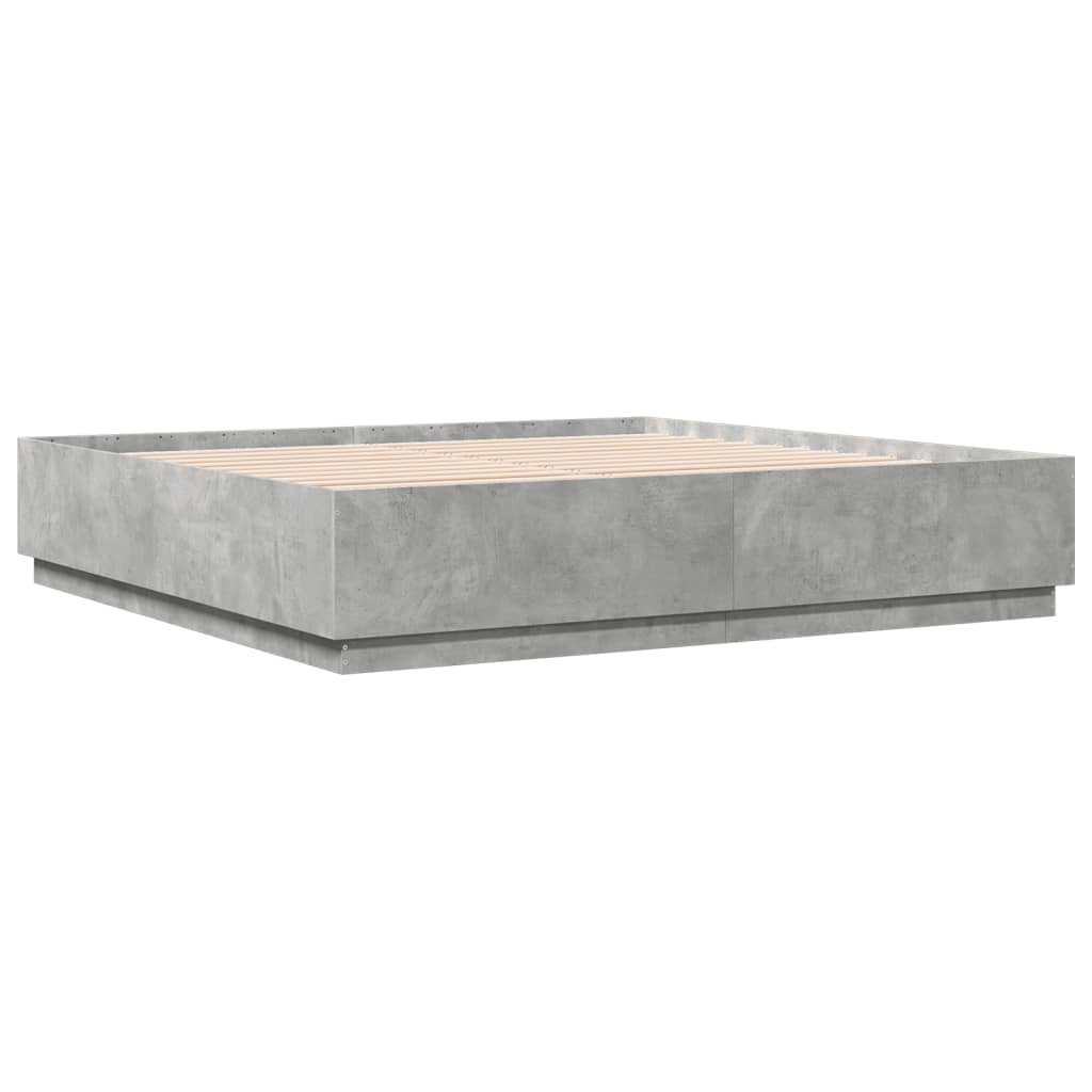 Bed Frame without Mattress Concrete Grey 200x200 cm