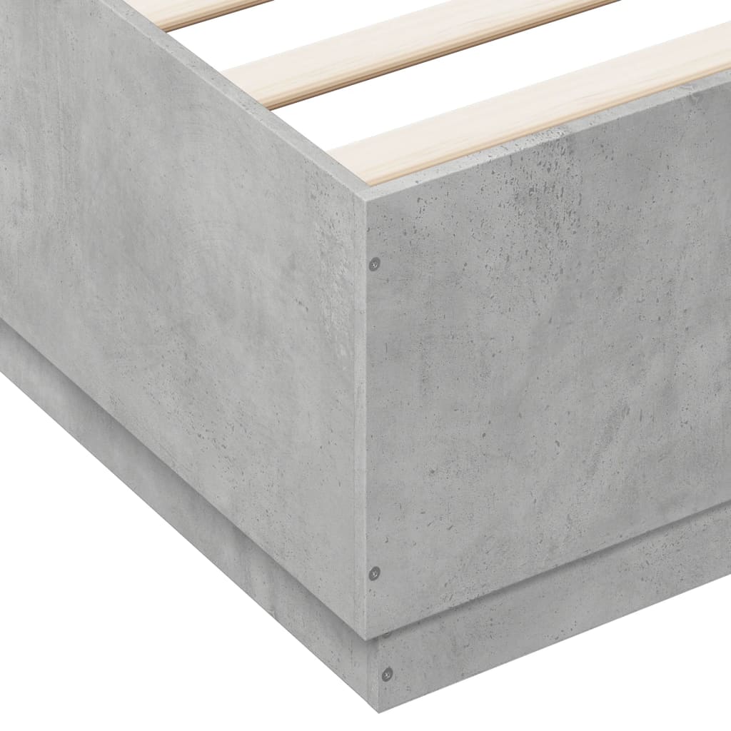 Bed Frame without Mattress Concrete Grey 200x200 cm