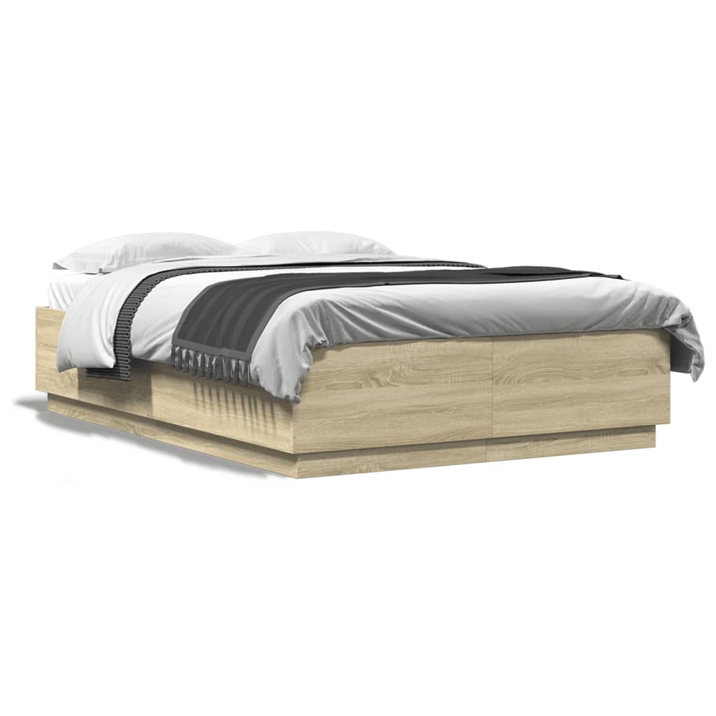 Bed Frame without Mattress Sonoma Oak 160x200 cm