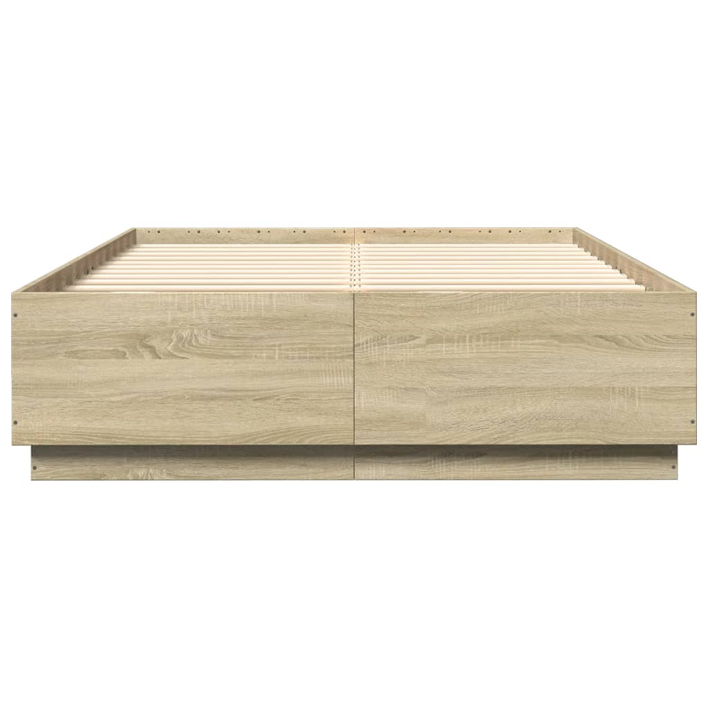 Bed Frame without Mattress Sonoma Oak 160x200 cm