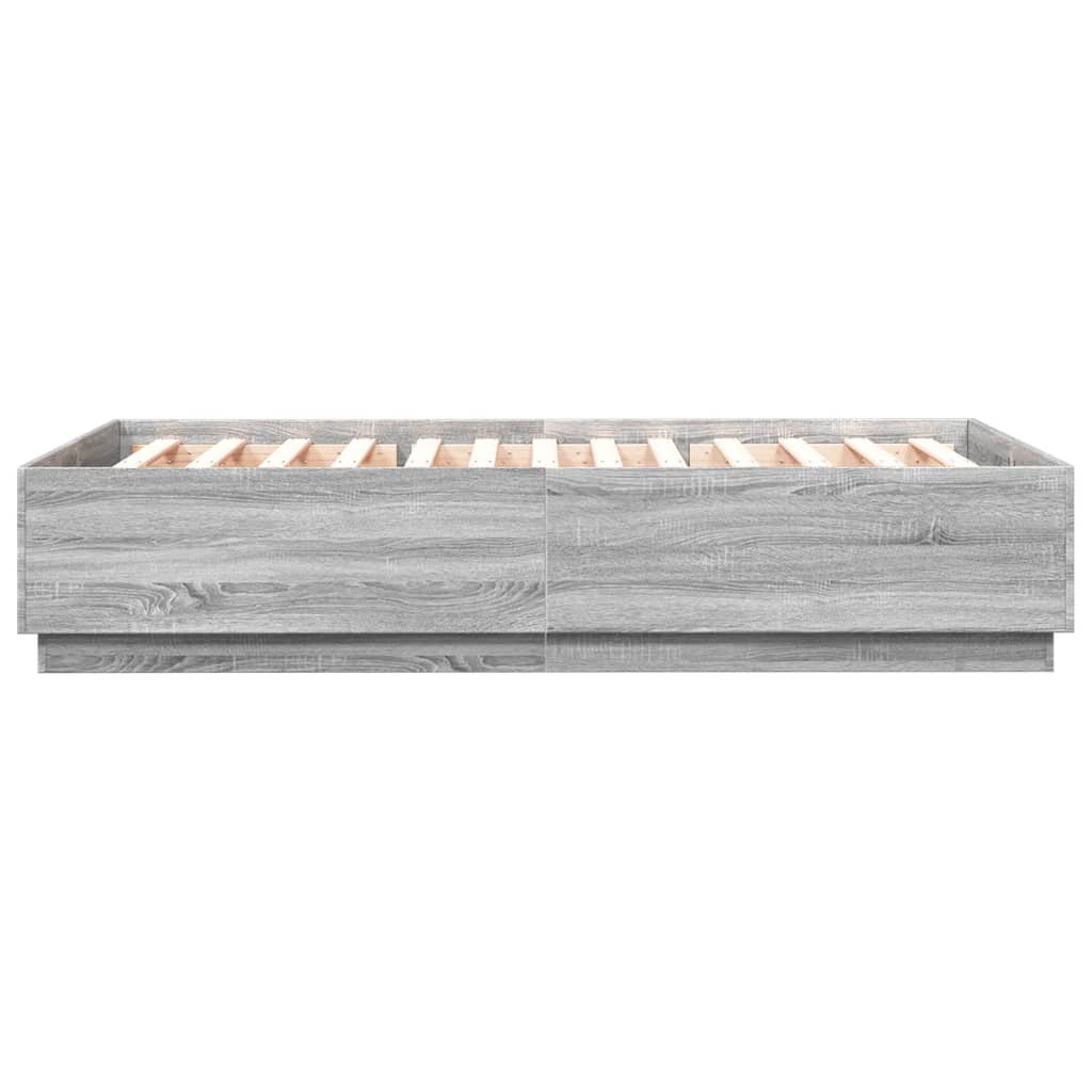 Bed Frame without Mattress Grey Sonoma 160x200 cm