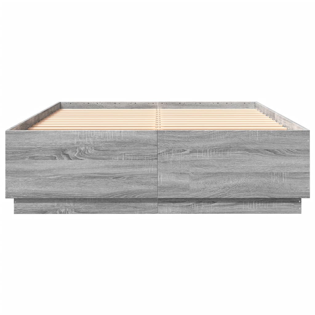 Bed Frame without Mattress Grey Sonoma 150x200 cm King Size
