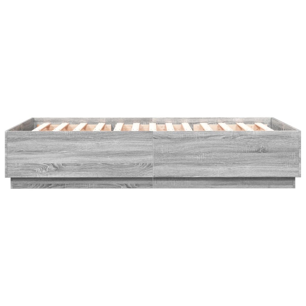 Bed Frame without Mattress Grey Sonoma 150x200 cm King Size
