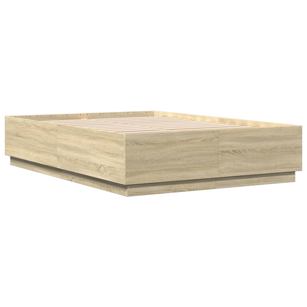 Bed Frame without Mattress Sonoma Oak 140x200 cm