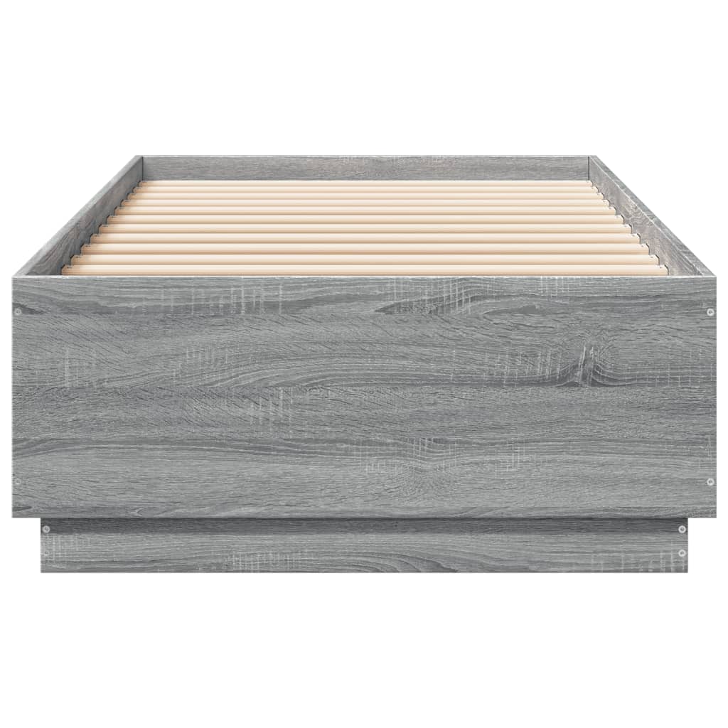 Bed Frame without Mattress Grey Sonoma 90x200 cm