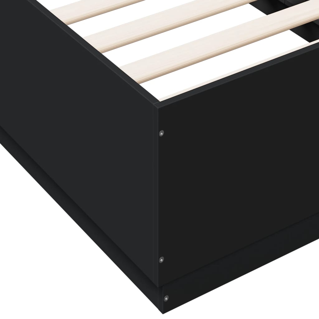Bed Frame without Mattress Black 75x190 cm Small Single