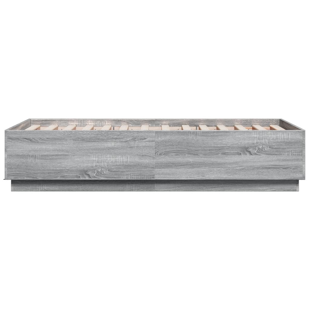 Bed Frame without Mattress Grey Sonoma 75x190 cm Small Single