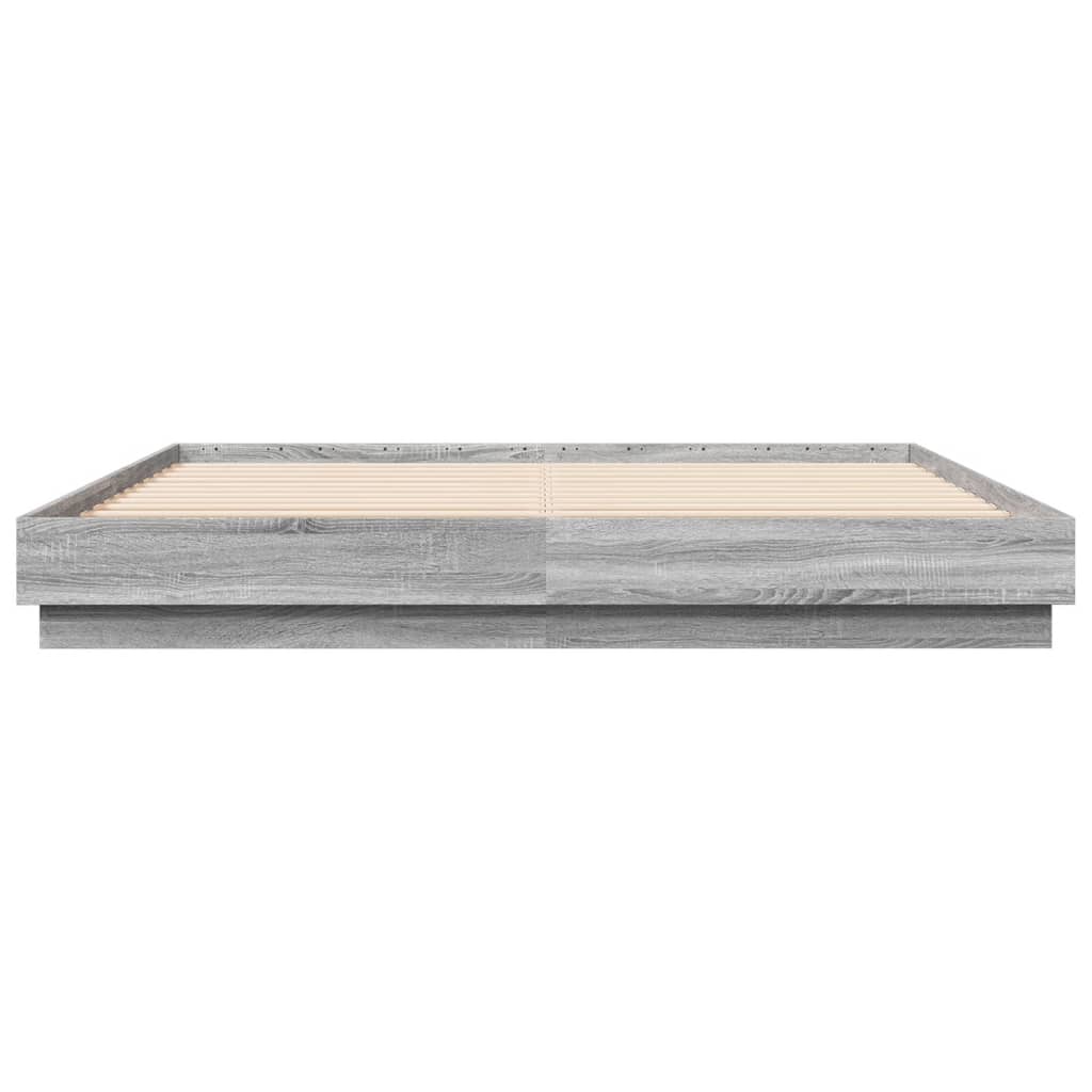 Bed Frame without Mattress Grey Sonoma 200x200 cm