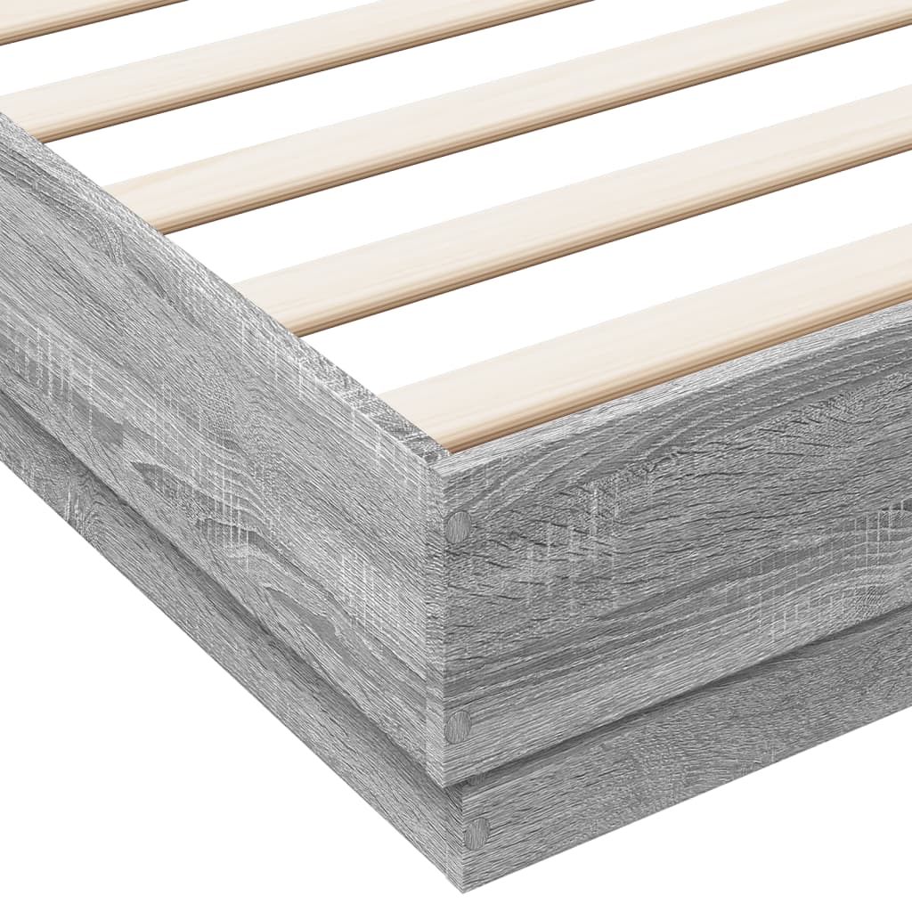 Bed Frame without Mattress Grey Sonoma 200x200 cm