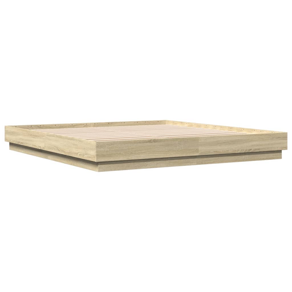 Bed Frame without Mattress Sonoma Oak 180x200 cm Super King