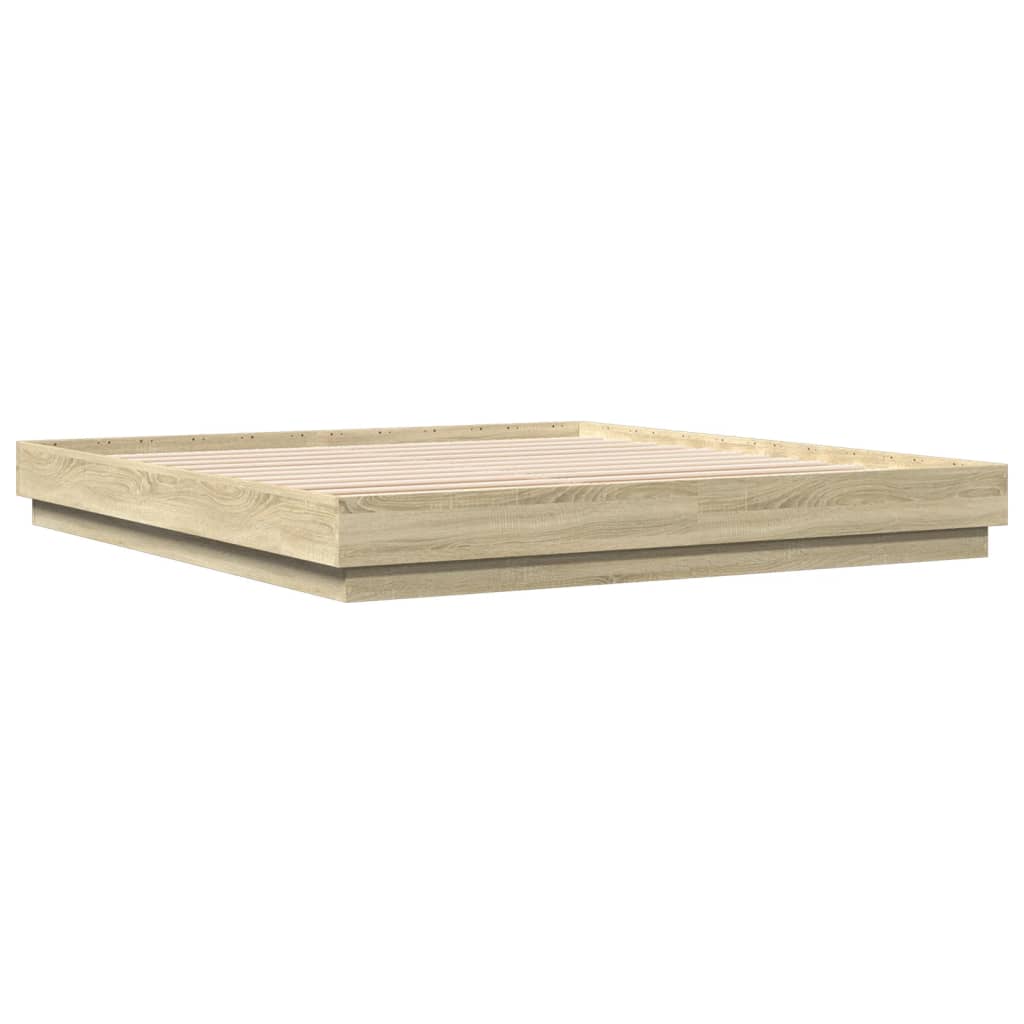 Bed Frame without Mattress Sonoma Oak 180x200 cm Super King