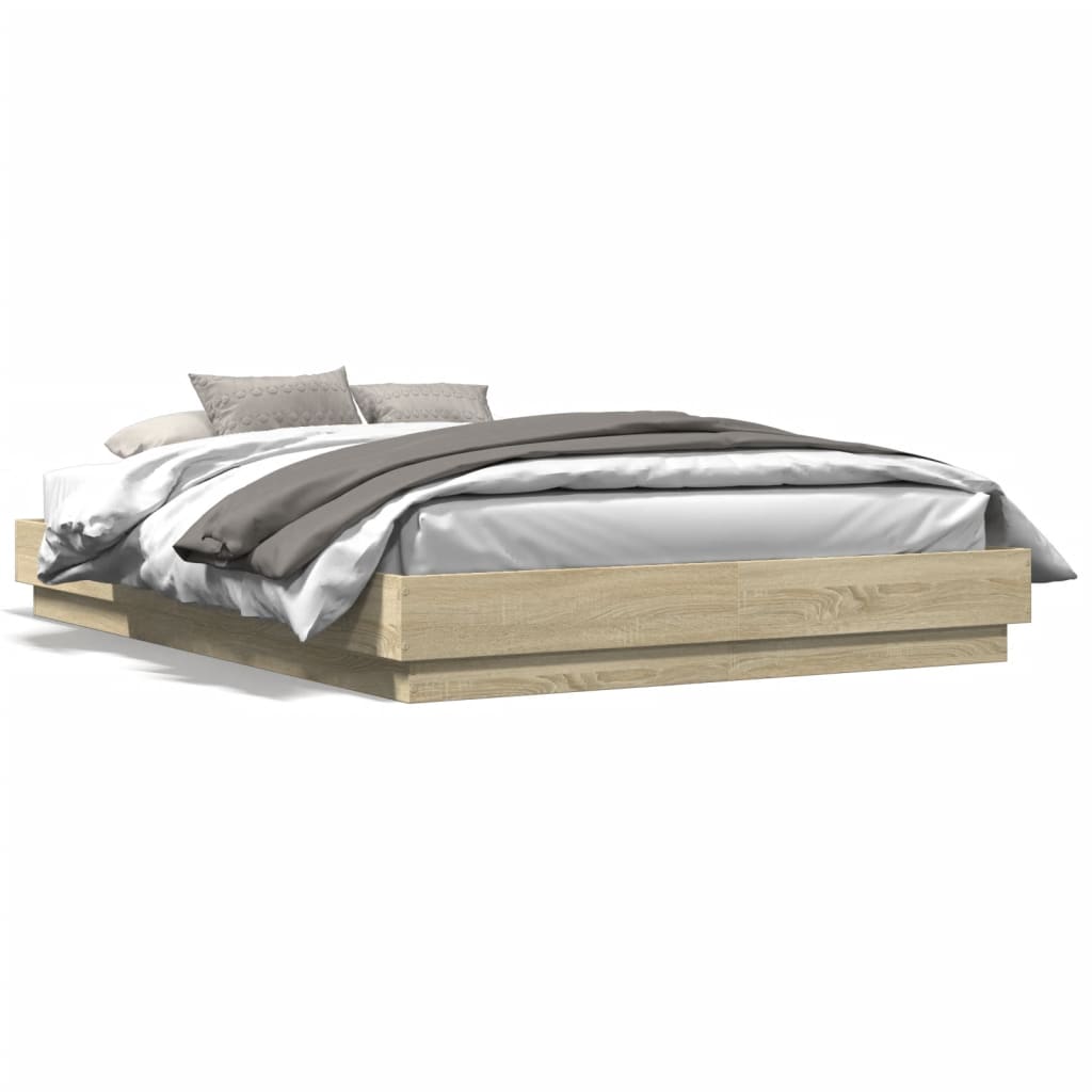 Bed Frame without Mattress Sonoma Oak 160x200 cm