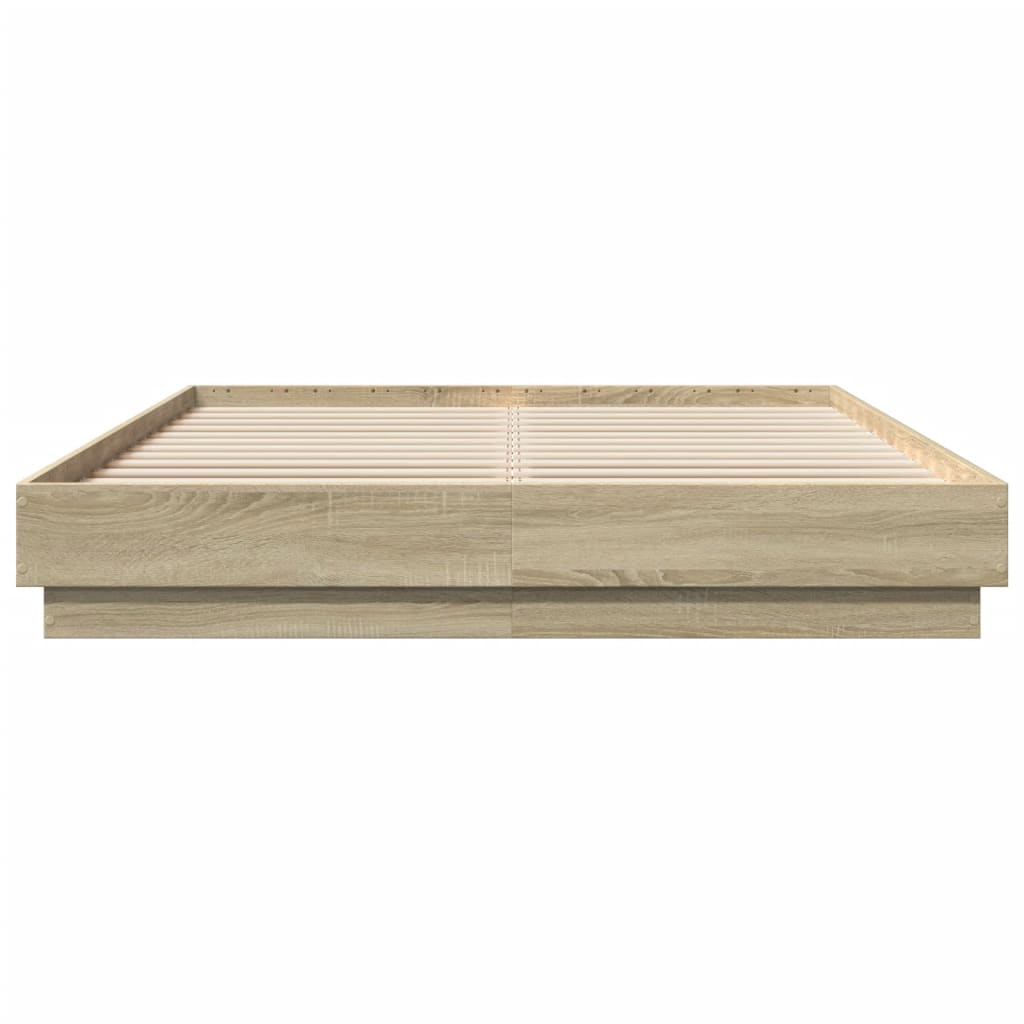 Bed Frame without Mattress Sonoma Oak 160x200 cm