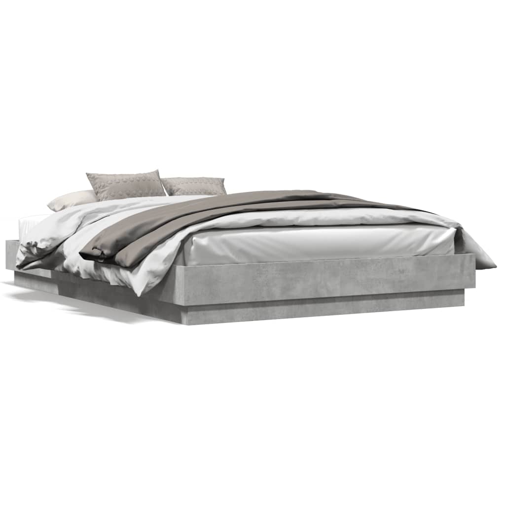 Bed Frame without Mattress Concrete Grey 160x200 cm