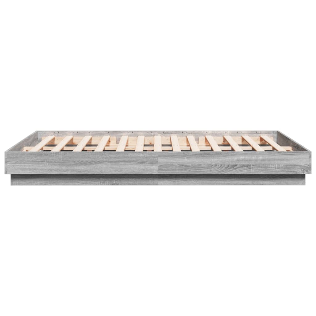 Bed Frame without Mattress Grey Sonoma 160x200 cm