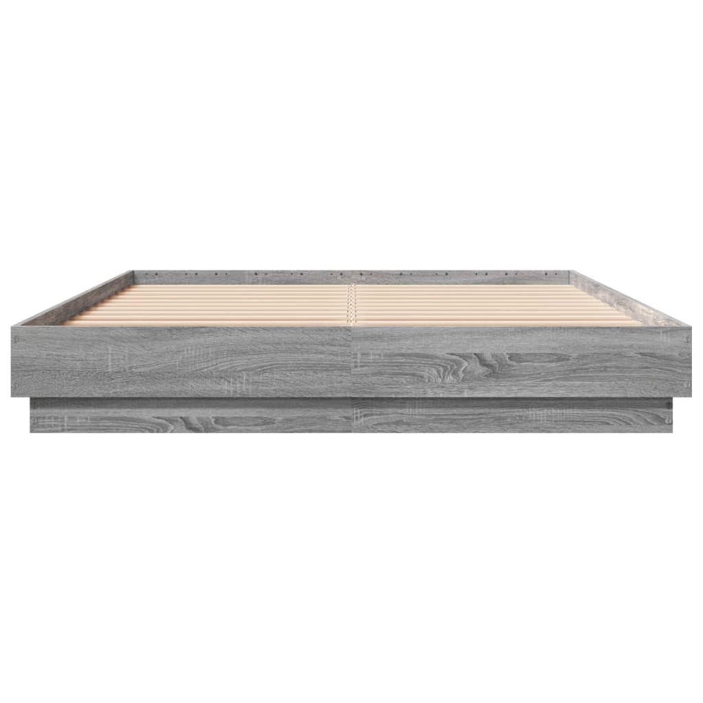 Bed Frame without Mattress Grey Sonoma 150x200 cm King Size