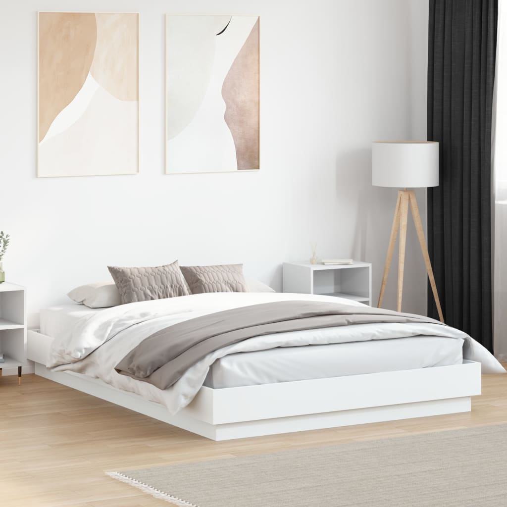 Bed Frame without Mattress White 140x200 cm