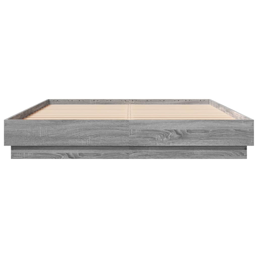 Bed Frame without Mattress Grey Sonoma 140x200 cm