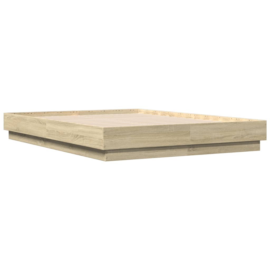 Bed Frame without Mattress Sonoma Oak 135x190 cm Double
