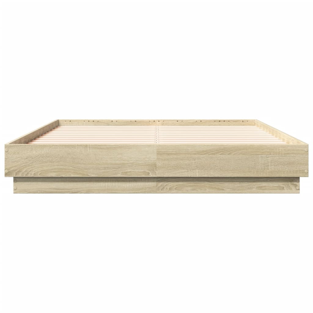 Bed Frame without Mattress Sonoma Oak 135x190 cm Double