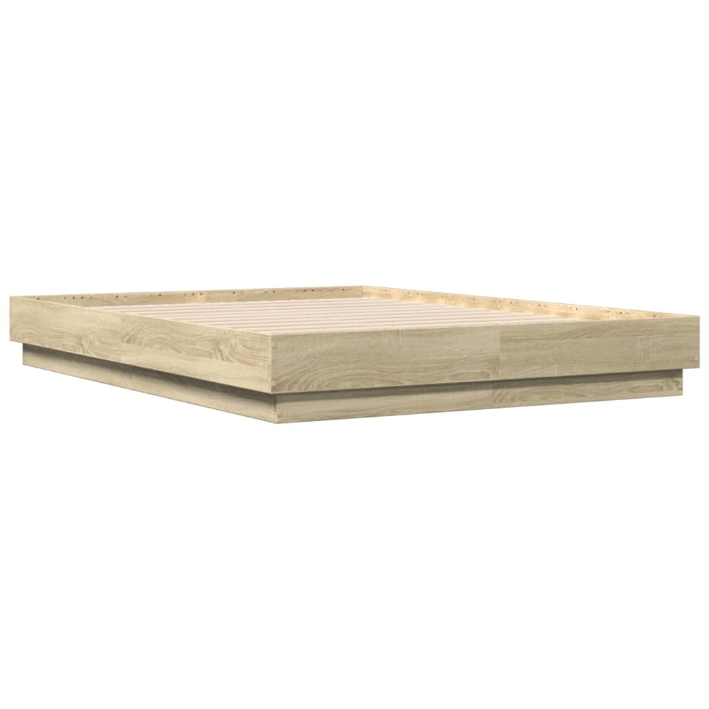 Bed Frame without Mattress Sonoma Oak 135x190 cm Double