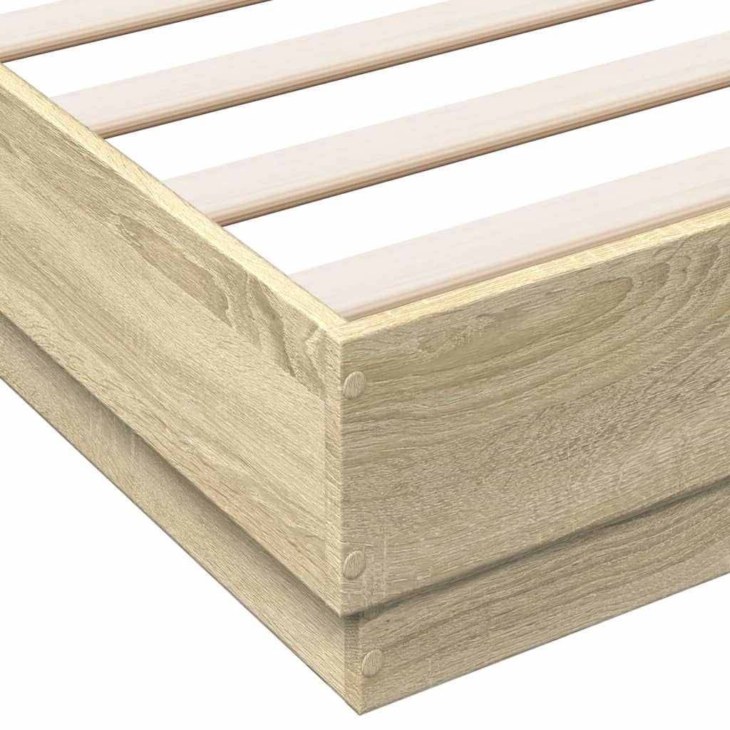 Bed Frame without Mattress Sonoma Oak 135x190 cm Double