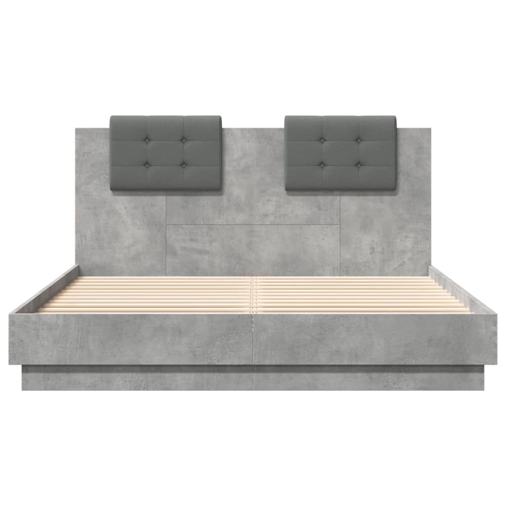 Bed Frame without Mattress Concrete Grey 140x200 cm