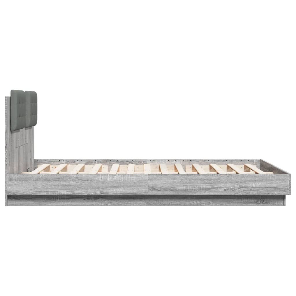 Bed Frame without Mattress Grey Sonoma 140x200 cm
