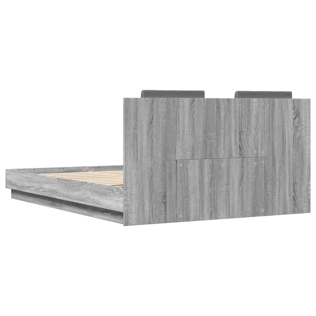 Bed Frame without Mattress Grey Sonoma 140x200 cm