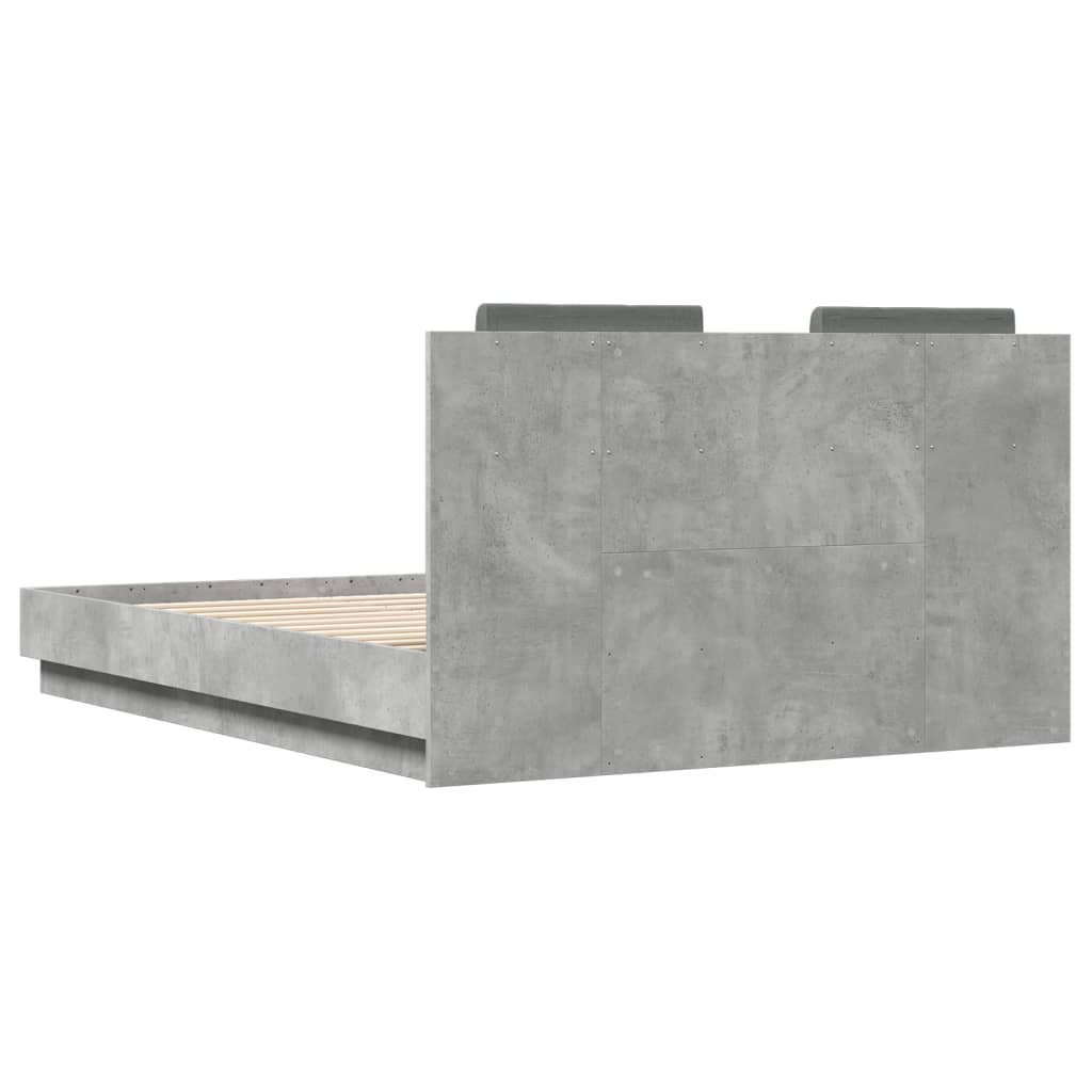 Bed Frame without Mattress Concrete Grey 135x190 cm Double