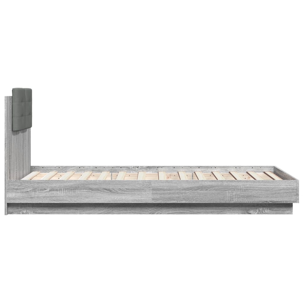 Bed Frame without Mattress Grey Sonoma 90x190 cm Single