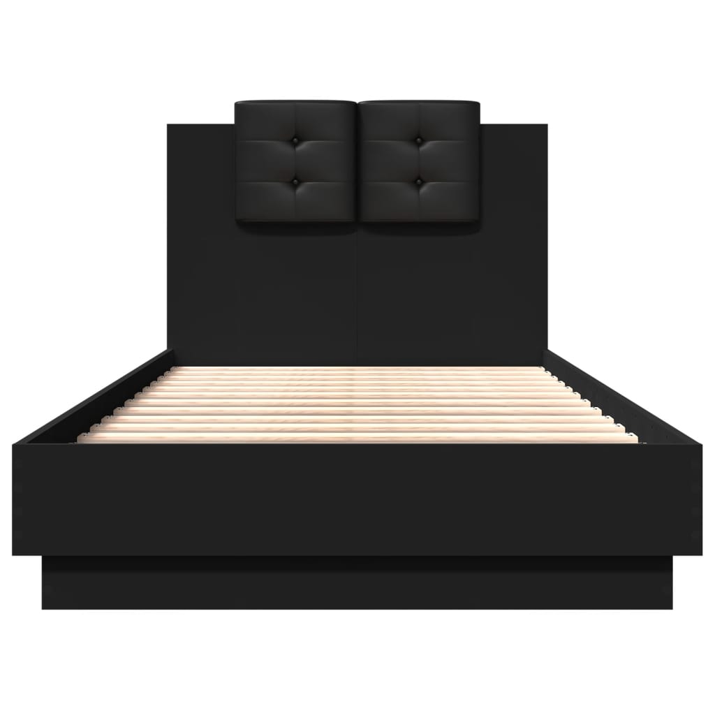 Bed Frame without Mattress Black 75x190 cm Small Single
