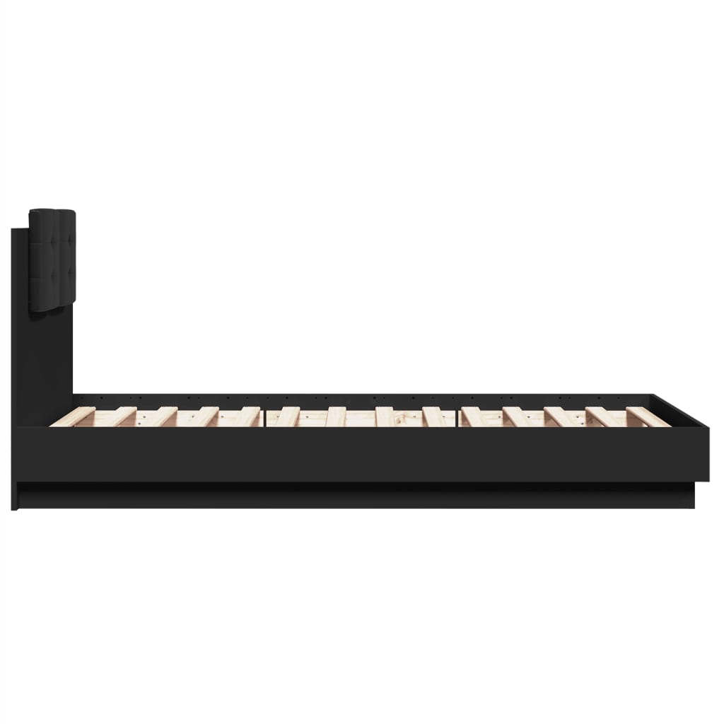 Bed Frame without Mattress Black 75x190 cm Small Single
