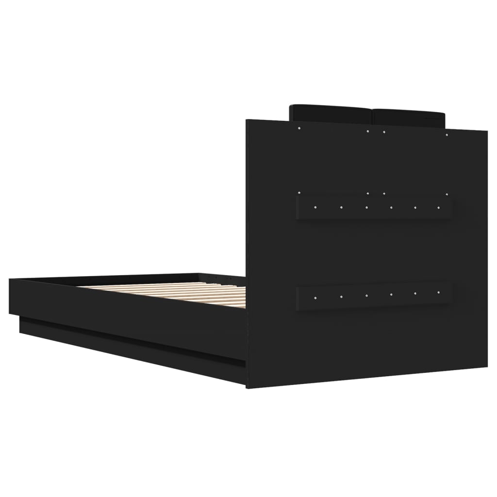 Bed Frame without Mattress Black 75x190 cm Small Single