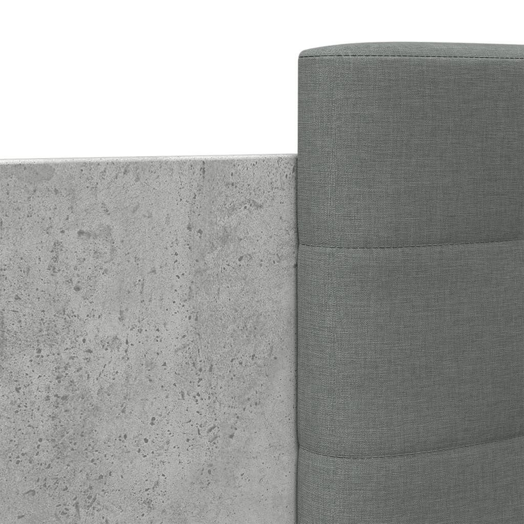 Bed Frame with LED without Mattress Concrete Grey 120x200 cm